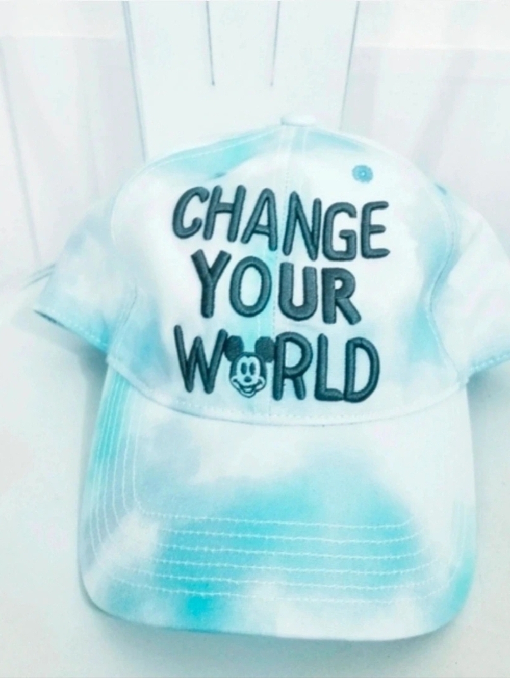 Change Your World Tie-Dye Baseball Cap - Teal & White Walt Disney World